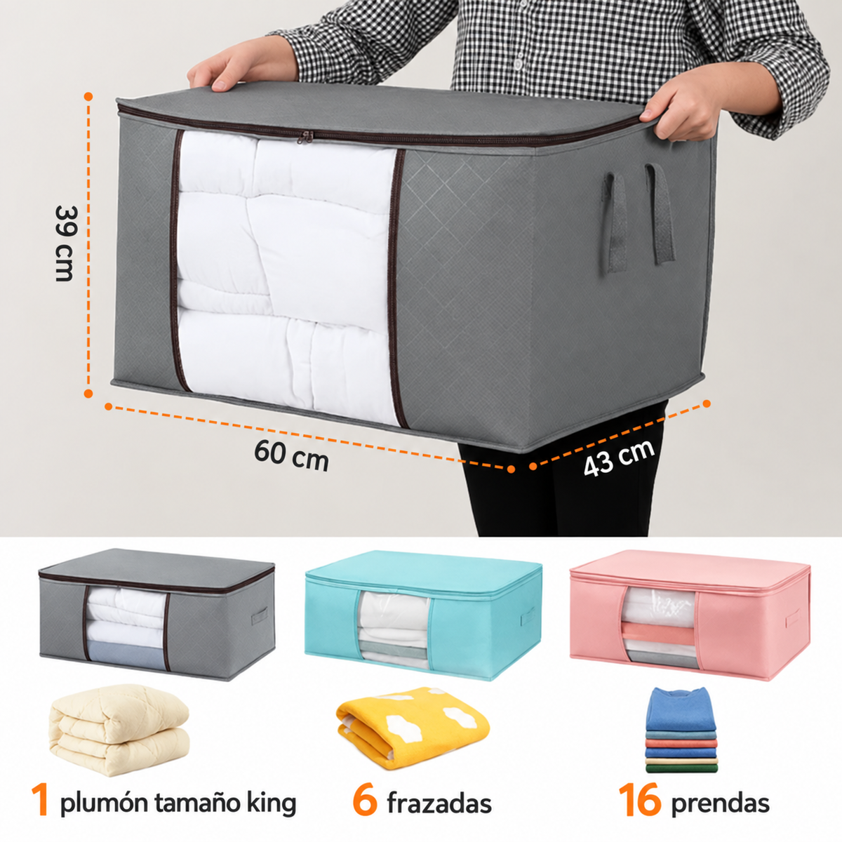 Organizador de ropa con ventana | Packs de 3, 6 y 9